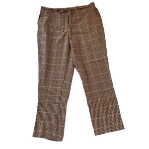 C By One Retro Pink, White, & Black Plaid Pants Size Large Flannel Cropped Cozy